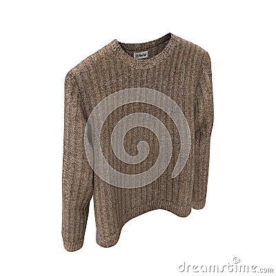 Blank Sweater on white background. Front view. 3D illustration, Clipping Path Cartoon Illustration