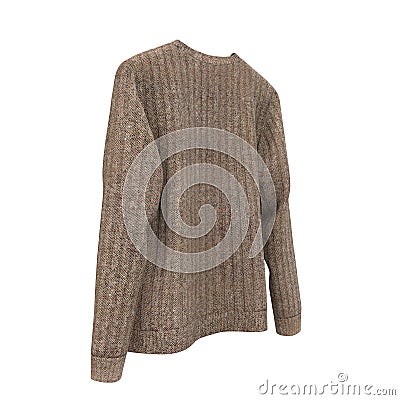 Blank Sweater on white background. Front view. 3D illustration, Clipping Path Cartoon Illustration