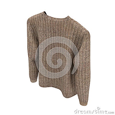 Blank Sweater on white background. Front view. 3D illustration, Clipping Path Cartoon Illustration