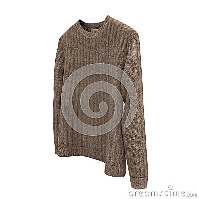 Blank Sweater on white background. Front view. 3D illustration, Clipping Path Cartoon Illustration