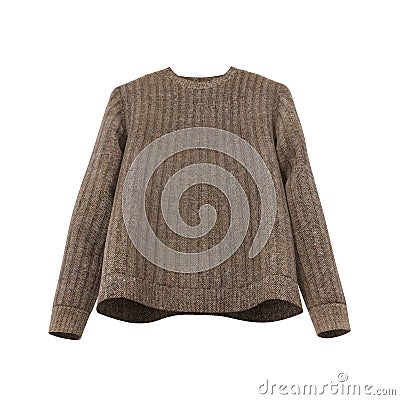 Blank Sweater on white background. Front view. 3D illustration, Clipping Path Cartoon Illustration