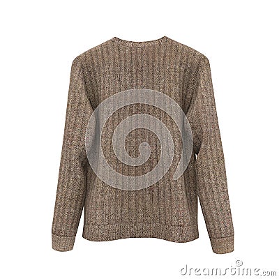 Blank Sweater on white background. Front view. 3D illustration, Clipping Path Cartoon Illustration