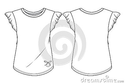 Blank T-shirt for a girls Vector Illustration