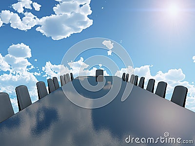 Blank table under blue sky Stock Photo