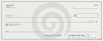 Blank template of a bank check Vector Illustration