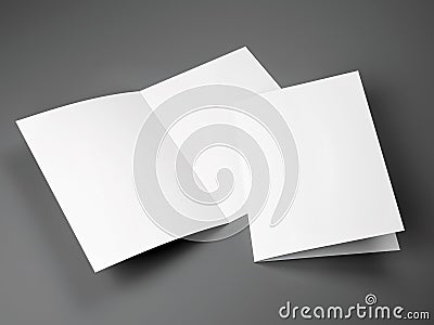 Blank template of folded brochure A4 Size Stock Photo