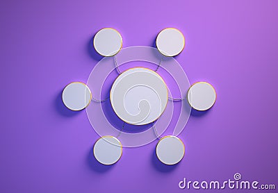 Blank template of radial disc-shaped infographics, purple Stock Photo