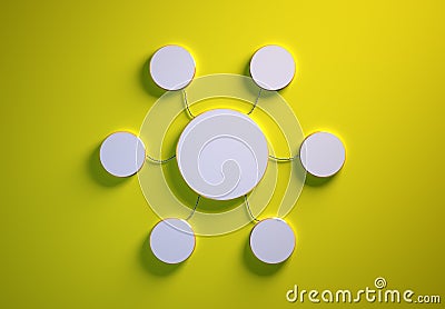 Blank template of radial disc-shaped infographics, yellow Stock Photo