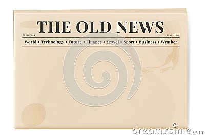 Blank template of a retro newspaper. Vector Illustration