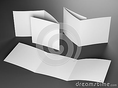 Blank template of trifold square brochure Stock Photo