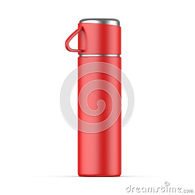 Blank thermos insulated vacuum stainless steel beverage bottle mockup template Stock Photo