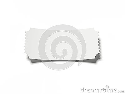 Blank ticket. 3d rendering Stock Photo