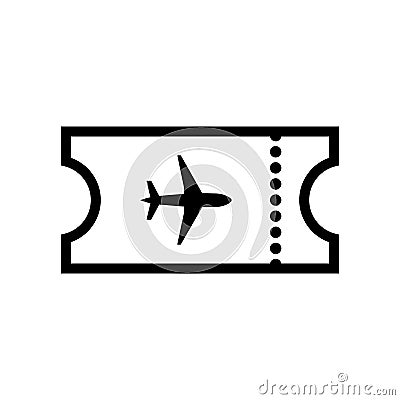 The blank ticket plane icon. Travel symbol. Vector Illustration