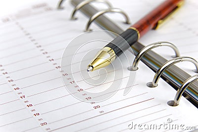 Blank time planner Stock Photo