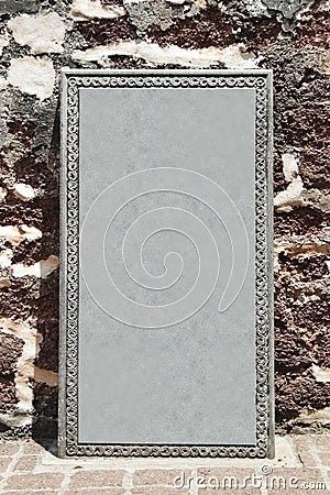 Blank tombstone Stock Photo