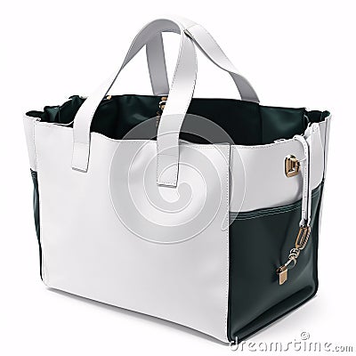 blank tote canvas bag on a white background. Stock Photo