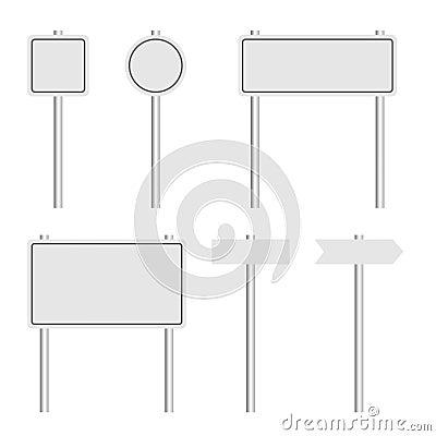 Blank traffic city sign set Stock Photo