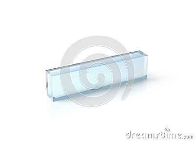 Blank transparent acrylic desk block mockup, Stock Photo