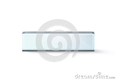 Blank transparent glass desk block mockup, front view Stock Photo