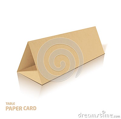 Blank trifold paper brochure mockup. 3d Vector Illustration in color. Vector Illustration