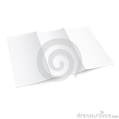 Blank trifold paper brochure. Vector Illustration