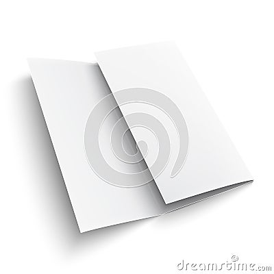 Blank trifold paper brochure. Vector Illustration