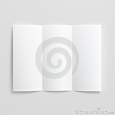 Blank trifold paper brochure. Vector Illustration