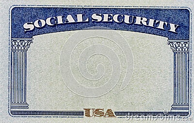 Blank US Social Security Background Stock Photo