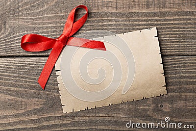 Blank Valentine`s Day Letter on a Wooden Table Stock Photo