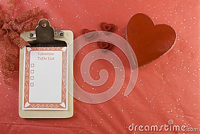 Blank valentine todo list Stock Photo