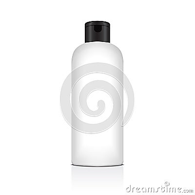 Blank vector plastic bottle for shampoo, lotion, shower gel, body milk, bath foam. Realistic mockup template Vector Illustration