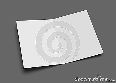 Blank vector two-leaf greeting card or brochure on gray. Vector Illustration