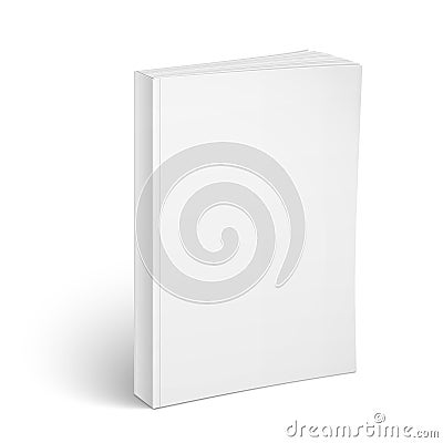 Blank vertical softcover book template. Vector Illustration