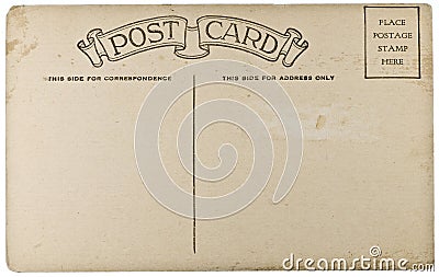 Blank Vintage Postcard Stock Photo