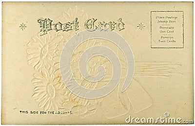 Blank Vintage Postcard Stock Photo