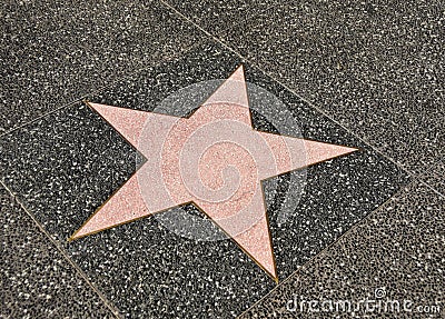 Blank walk of fame star Editorial Stock Photo