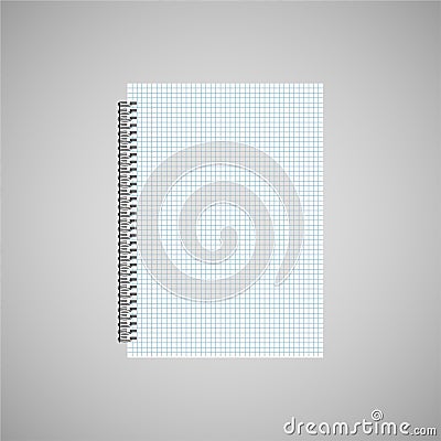 Blank wall calendar, realistic white sheet of paper with the cells of the gray background is insulated. Vector Illustration