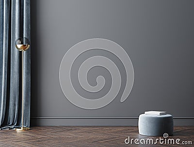 Blank wall mock up in home interior Stock Photo