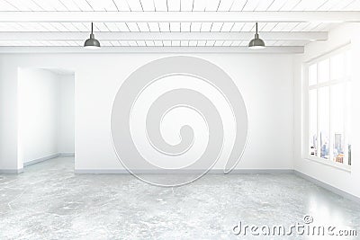 Blank wall in room Stock Photo