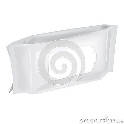 Blank wet wipes packaging mock up. Vector 3d whitw package illustration Vector Illustration