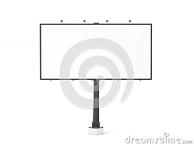 Blank white banner mockup on black city billboard Stock Photo