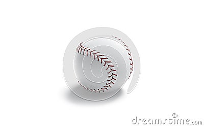 Blank white baseball ball with red seam mockup, isolated Stock Photo