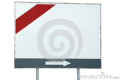 Blank white billboard red grey bar arrow isolated Stock Photo