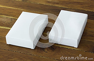 Blank white cardboard package box mockup Stock Photo
