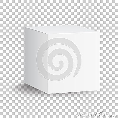 Blank white carton 3d box icon. Box package mockup vector illustration. Vector Illustration