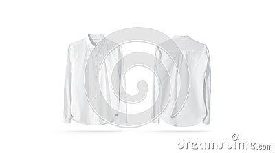 Blank white classic mens shirt mockup, isolated Stock Photo