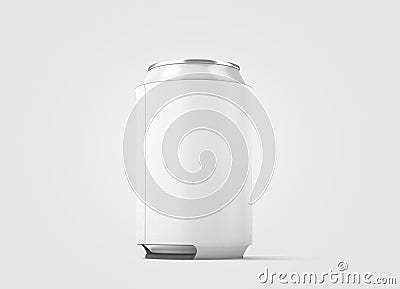 Blank white collapsible beer can koozie mockup isolated, Stock Photo