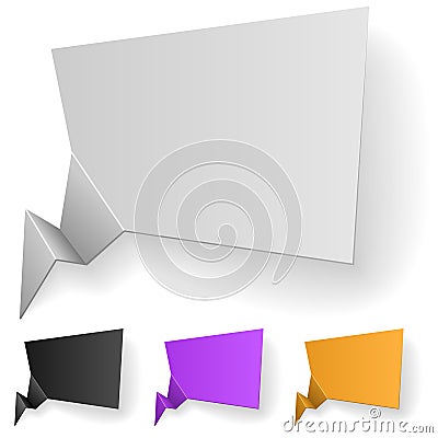 Blank white and color labels Vector Illustration