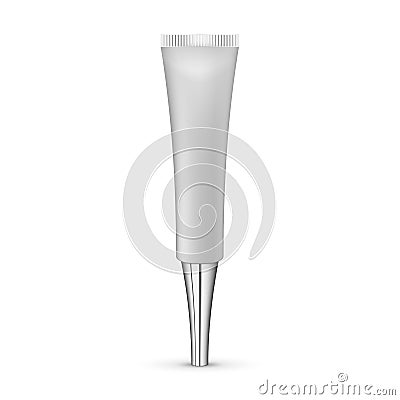 Blank White cosmetic tube pack of cream or Gel. Vector Illustration