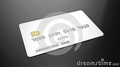 Blank white credit card template on black background Stock Photo